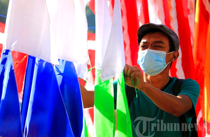 Penjual Bendera di Jakarta Mulai Sepi Pembeli