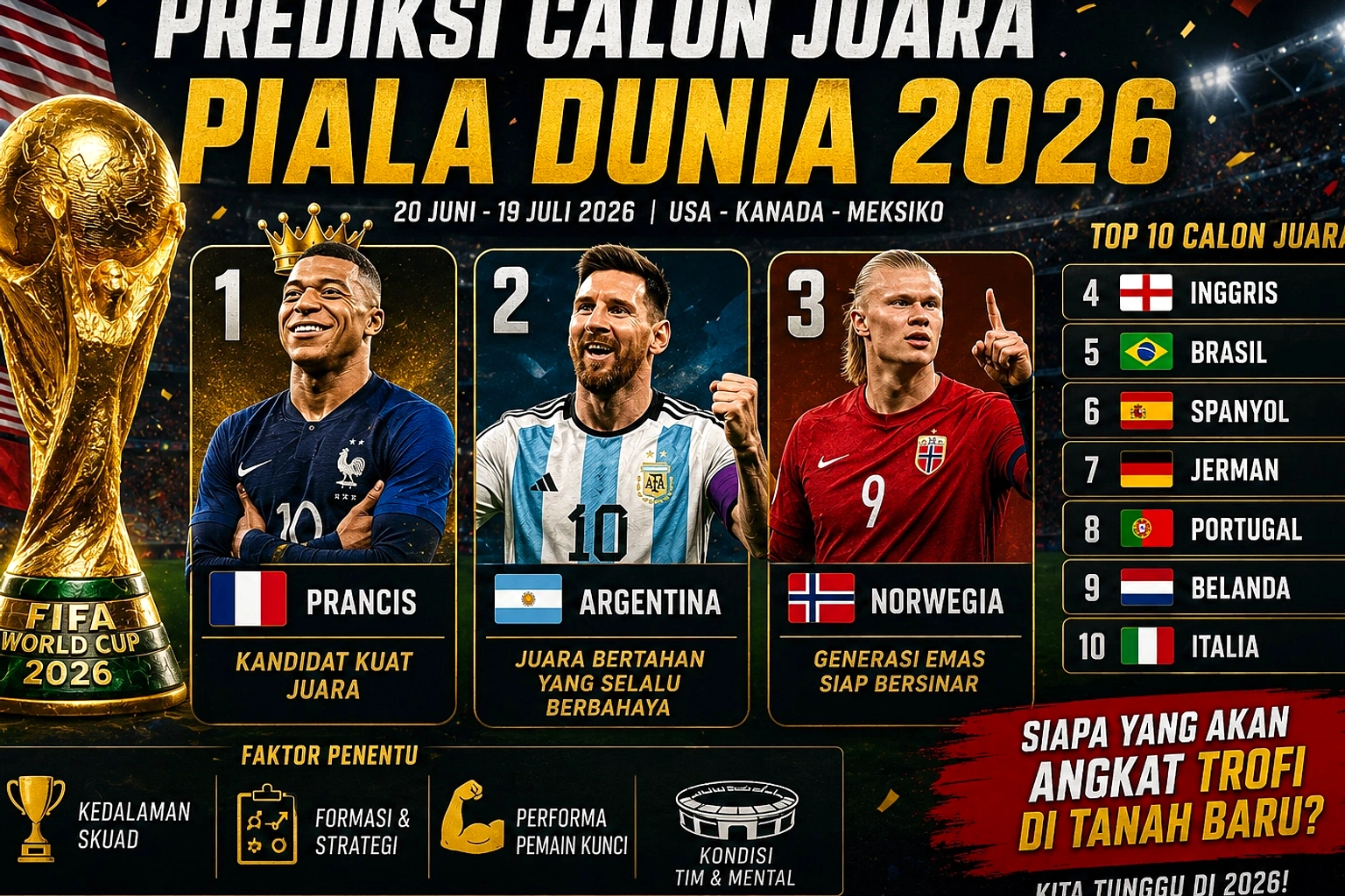 Perempatfinal Piala Dunia 2026: Juara vs Non-Juara