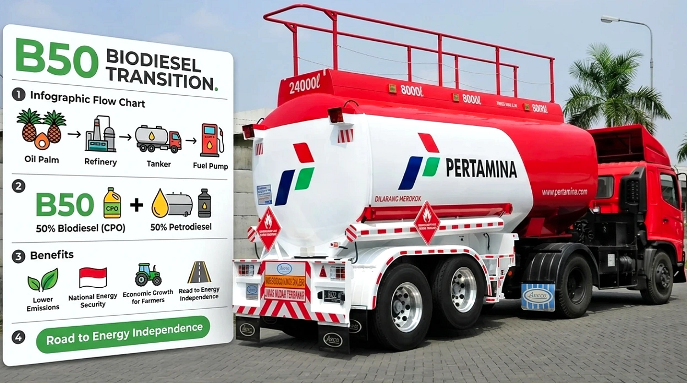 Pertamina Kirim Perdana B50, Campuran Solar 50% Sawit