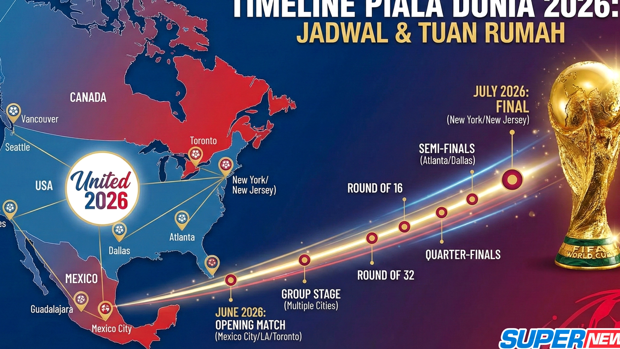 Piala Dunia 2026: 48 Tim, 3 Tuan Rumah, Dimulai 12 Juni