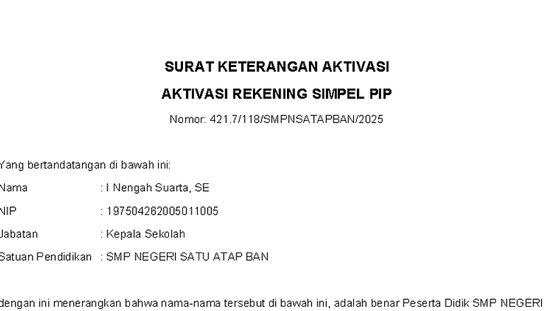 PIP Termin 2: Dana Bantuan, Cara Aktifkan Rekening Simpel