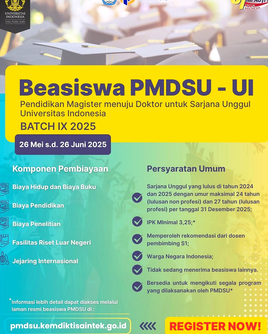 PMDSU 2026: Beasiswa Magister‑Doktor Terbuka, Nambah Riset