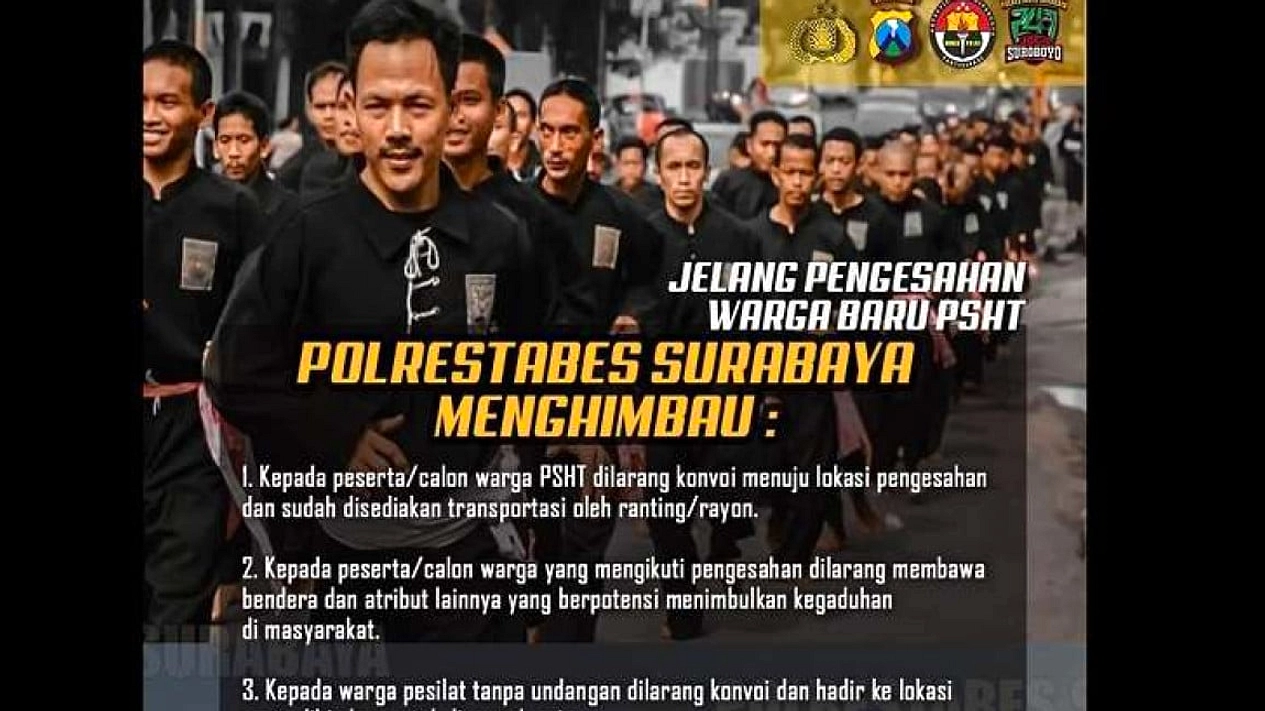 Polrestabes Tutup Jalan Malam 1 Suro untuk Acara Silat