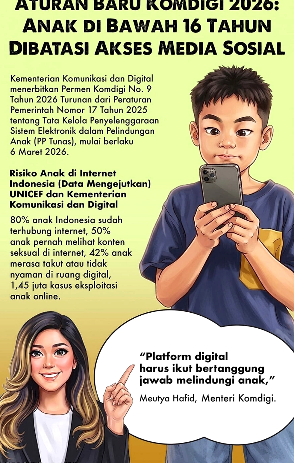 PP Tunas: Komdigi Lindungi Anak dari Risiko Siber di Dunia