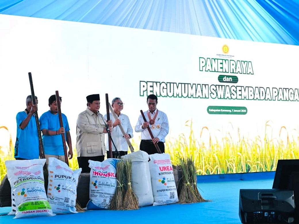 Prabowo Heran Swasembada Pangan Diragukan, Stok Beras Melimpah