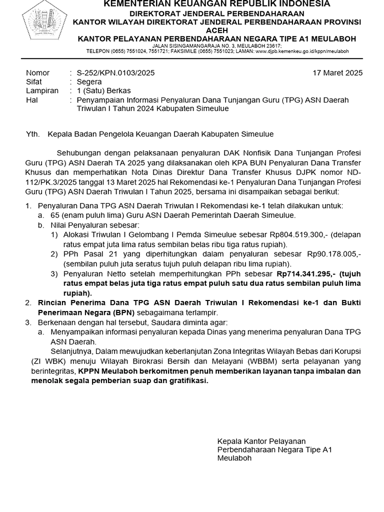 Prabowo Kirim Rp20,5 Triliun ke 490 Daerah untuk Bayar Gaji ASN
