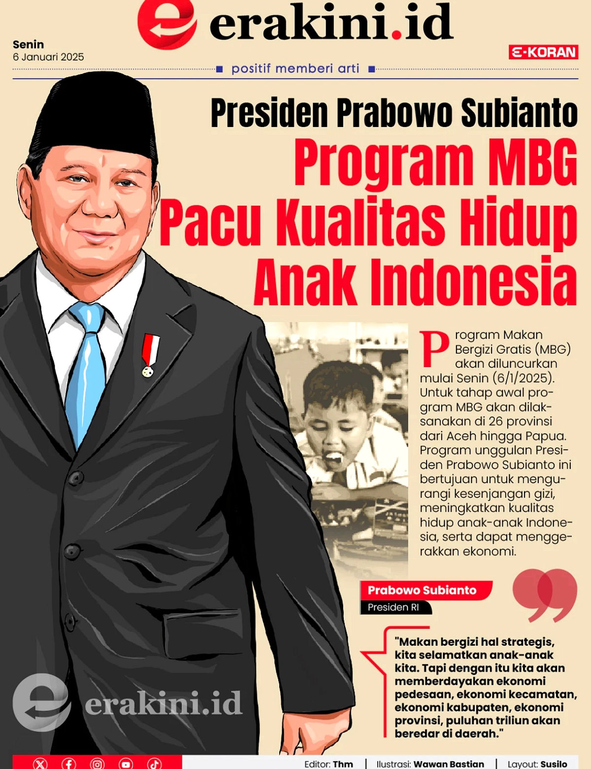 Prabowo Lanjutkan MBG, Minta Warga Awasi via TikTok