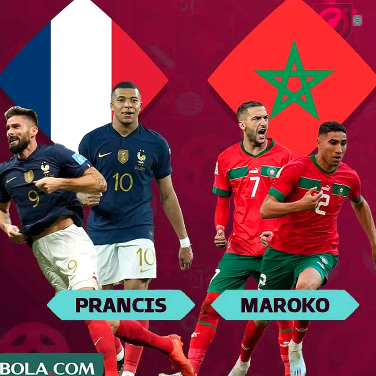 Prancis Kalahkan Maroko 2-0, Mbappe Samai Messi