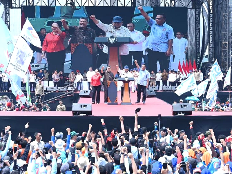 Presiden Prabowo Pidato May Day 2026 di Monas, Fokus Pekerja