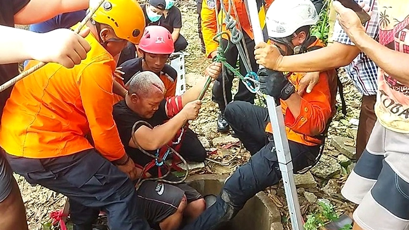 Pria Jatuh ke Sumur 12 Meter di Sukabumi, Selamat