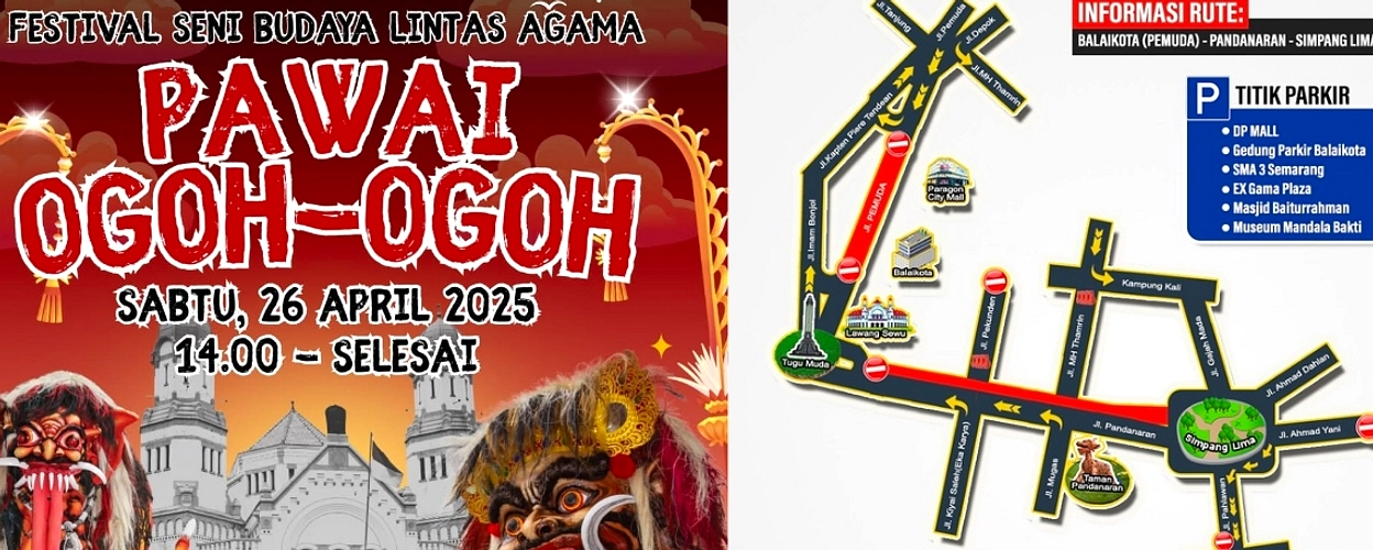 Semarang Rayakan Toleransi lewat Pawai Ogoh-Ogoh Festival Budaya