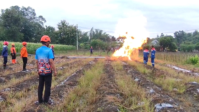 Semburan Lumpur, Gas, Api di Sumur Bor Desa Blang Rubuk