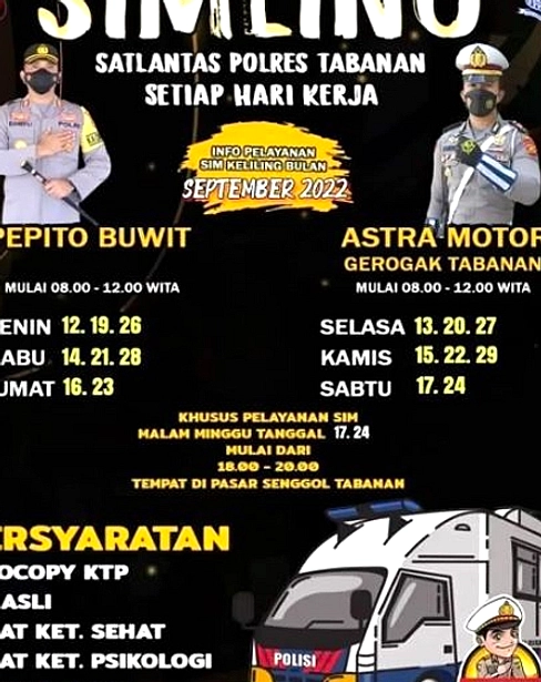 SIM Keliling Klungkung dan Badung Kembali Beroperasi
