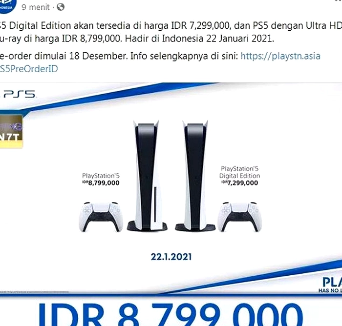 Sony Naikkan Harga PS5 di Asia Tenggara Mulai 1 Mei 2026