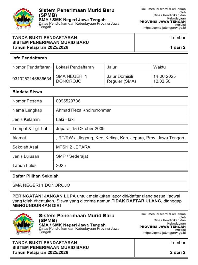 SPMB Jateng 2026: Verifikasi TKA Cepat lewat Host‑to‑Host