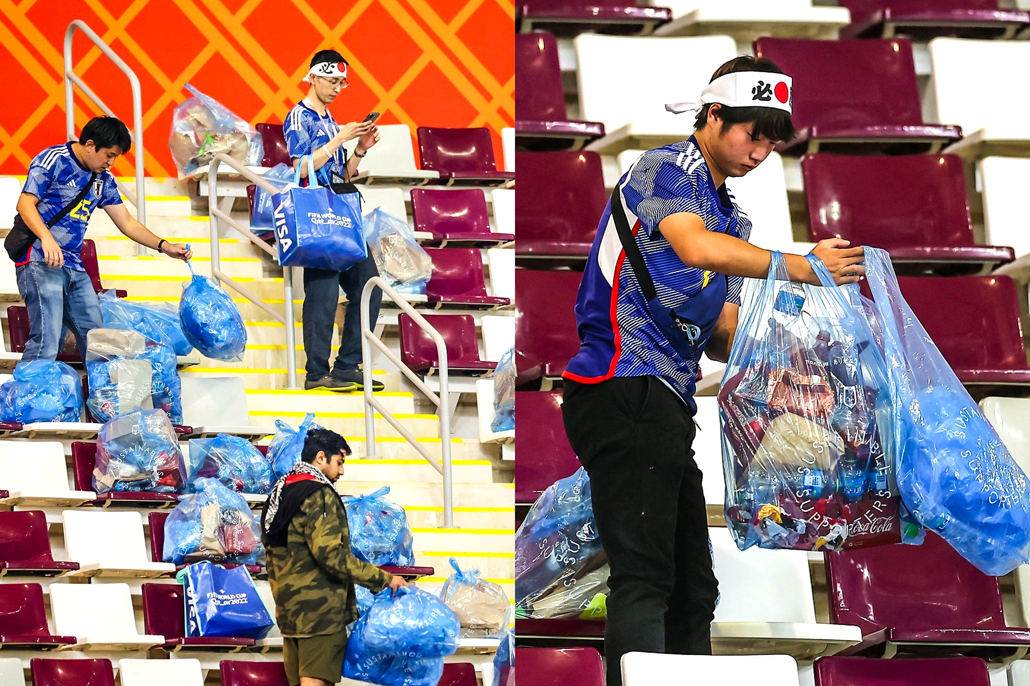 Suporter Jepang Bersih Stadion Dallas, Tunjukkan Rasa Hormat
