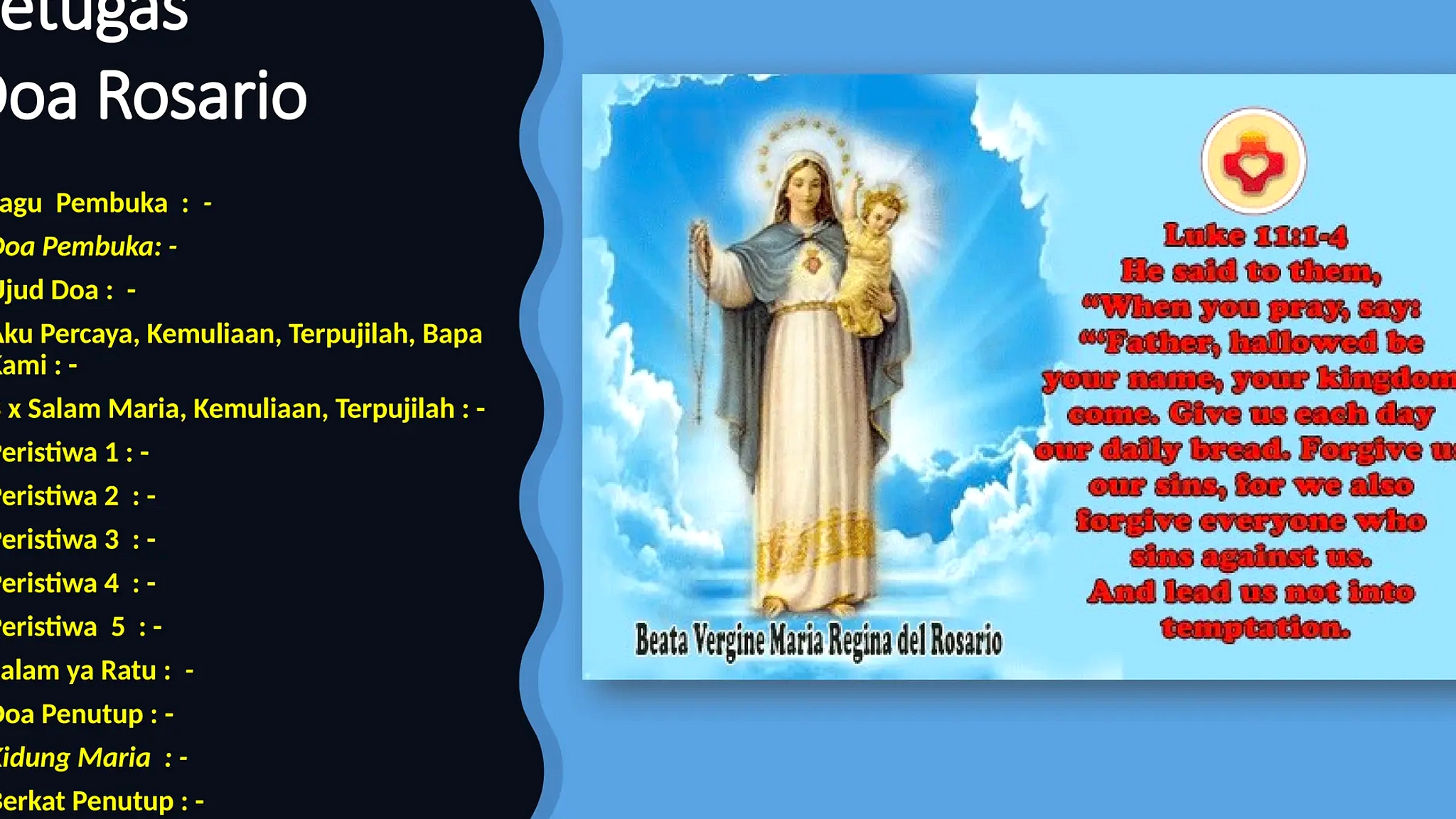 Susunan Doa Rosario Selasa 14 Juli 2026 Lengkap