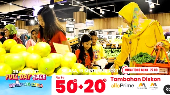 Transmart Diskon 50% plus 20% dengan Kartu Kredit Bank Mega