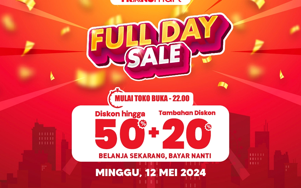 Transmart Full Day Sale 14 Juni: Diskon Gila 50%+20%