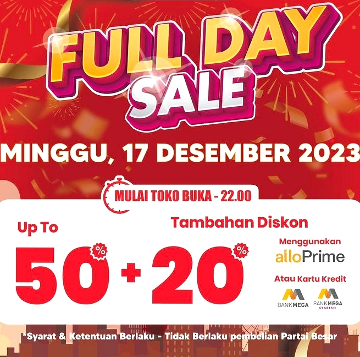 Transmart Full Day Sale: Diskon 50% + 20% Kartu Mega
