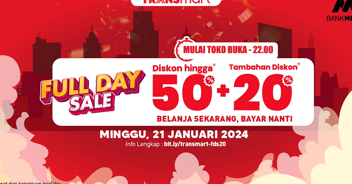 Transmart Full Day Sale: Diskon Peralatan Makan Hanya Rp 12.000