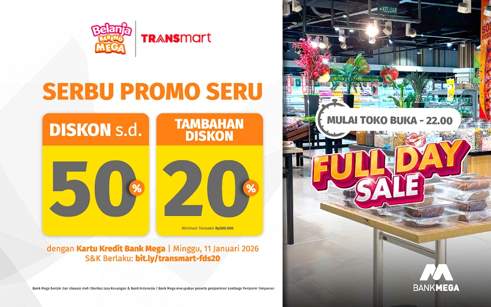 Transmart Full Day Sale, Diskon Tangga Rp 1,2 Juta