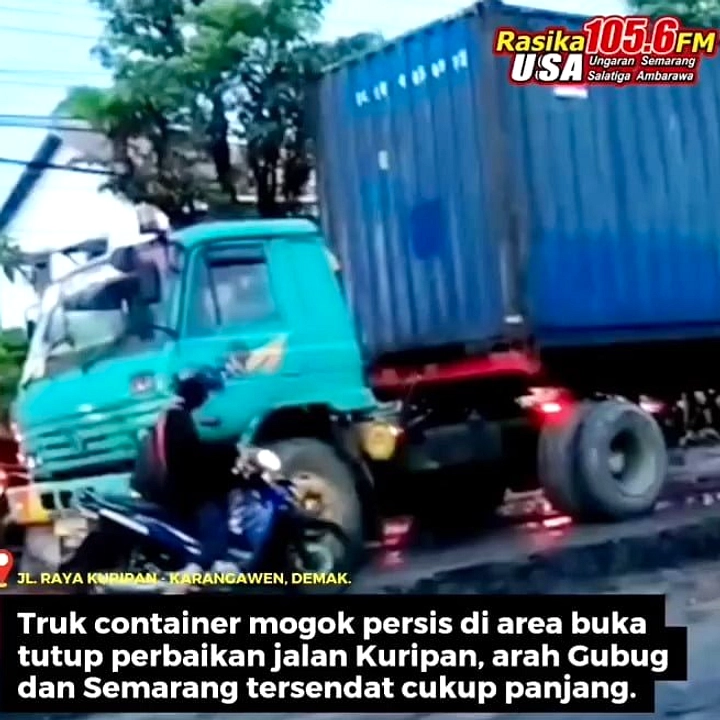 Truk Mogok di Pantai Pati Menyebabkan Kemacetan 2 Km