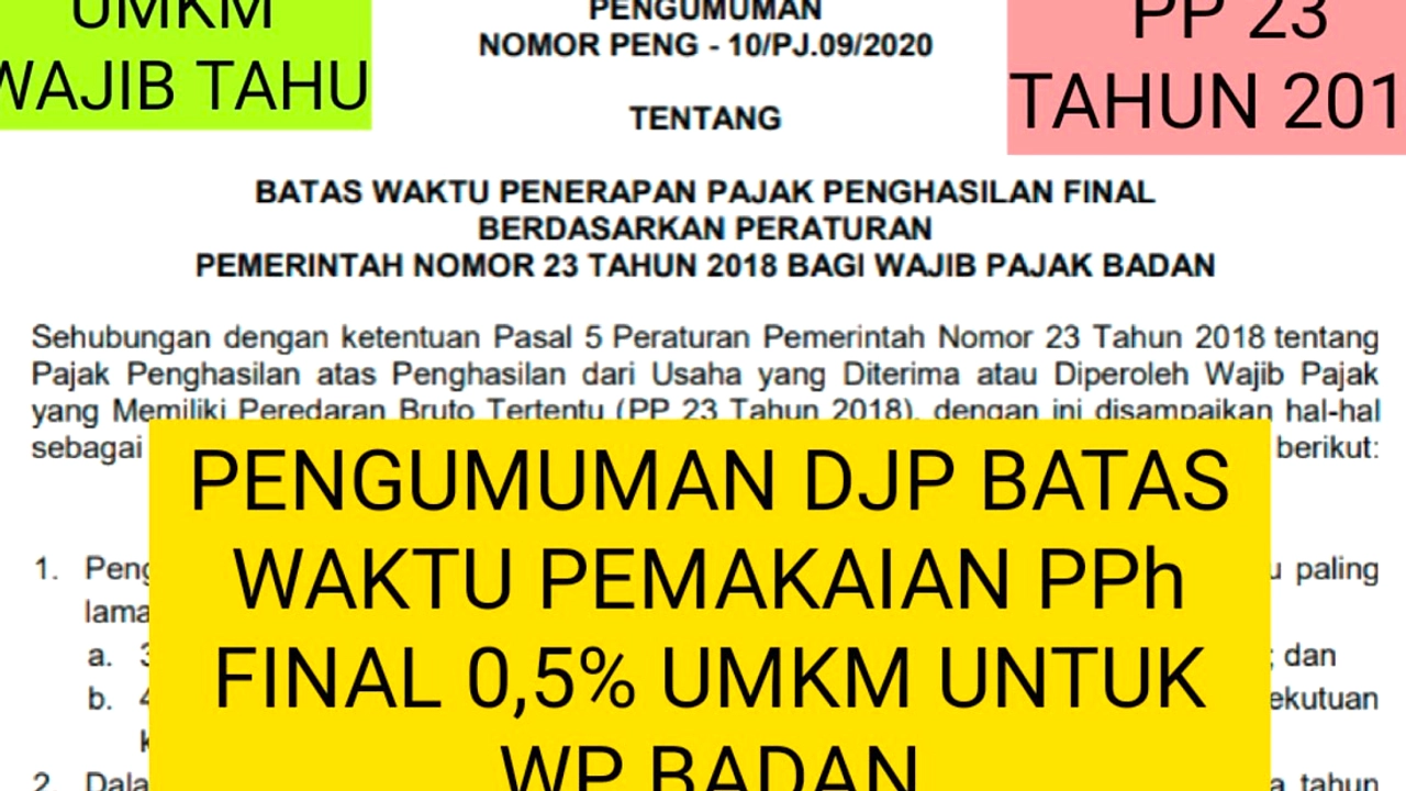 UMKM Dapat PPh Final 0,5%: Tarif Baru PP 20/2026 Tahun