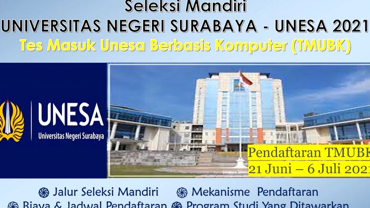 Unesa Buka Pendaftaran TMUBK 2026, Tes dari Rumah