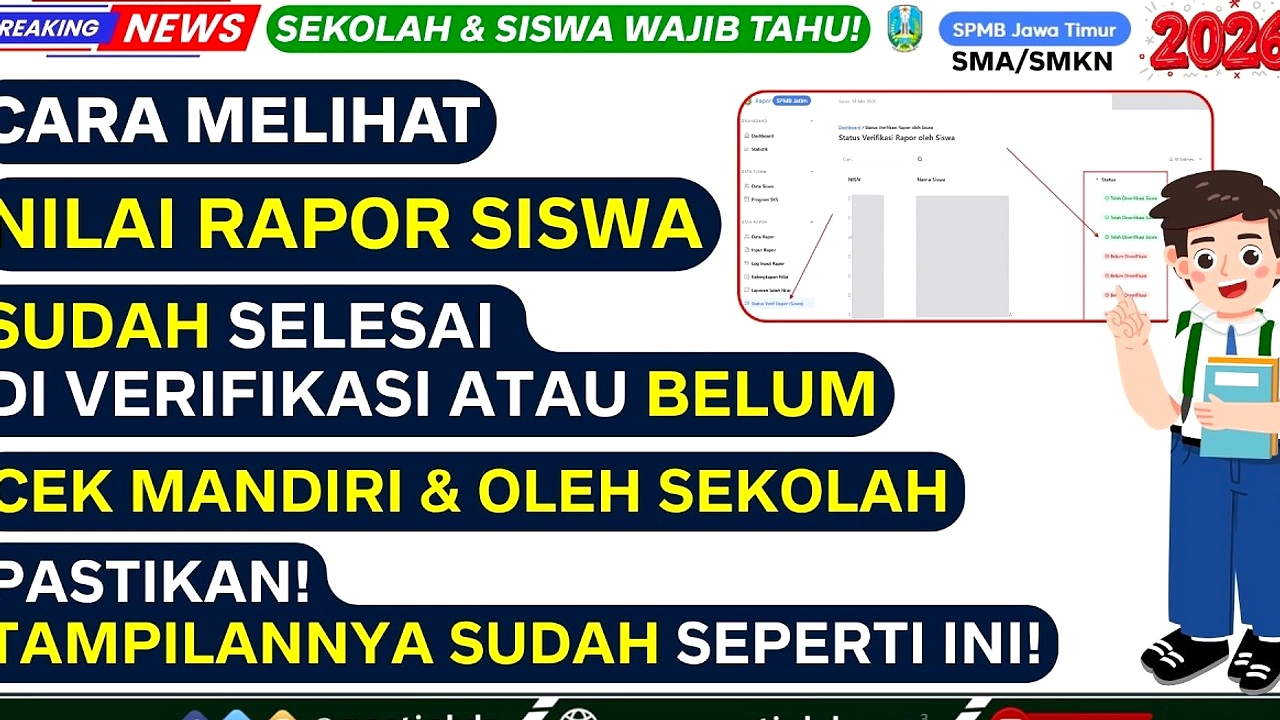 Verifikasi Nilai Rapor SPMB Jatim 2026: Persiapan